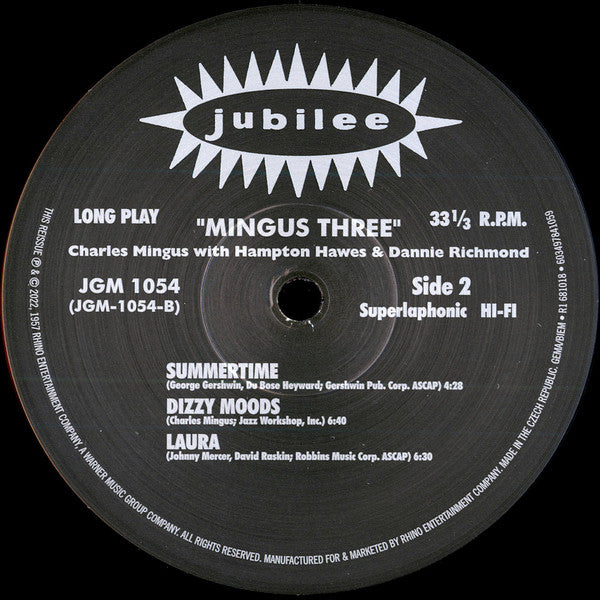 Charles Mingus With Hampton Hawes And Dannie Richmond : Mingus Three (LP,Album,Reissue,Mono)