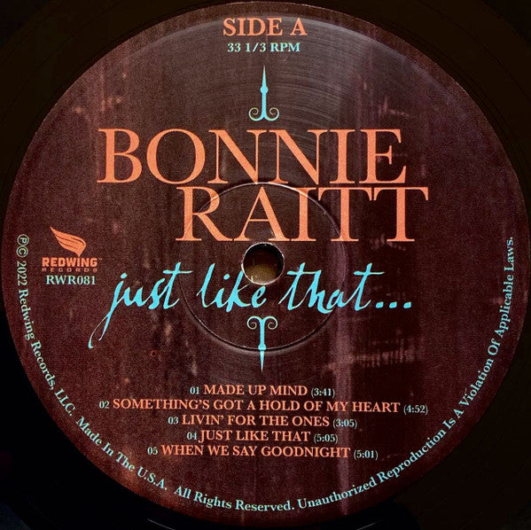 Bonnie Raitt : Just Like That... (LP, Album)