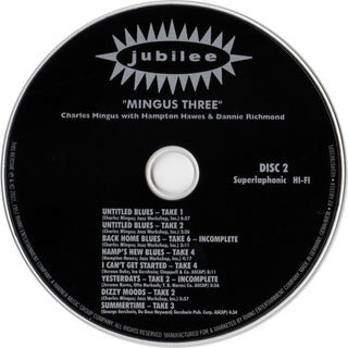 Charles Mingus With Hampton Hawes And Dannie Richmond : Mingus Three (2xCD, Album, Dlx, RE, RM)