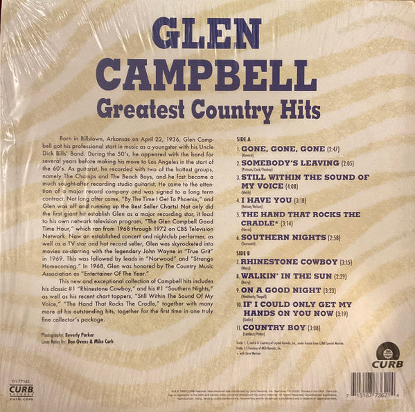 Glen Campbell : Greatest Country Hits (LP, Comp)