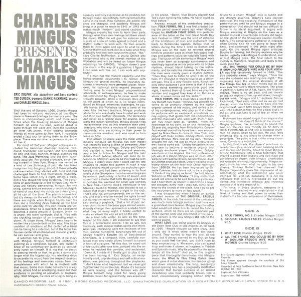 Charles Mingus : Charles Mingus Presents Charles Mingus (LP, Album, RE, RM)