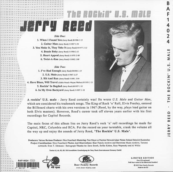 Jerry Reed : The Rockin' U.S. Male (10",45 RPM,Compilation,Remastered)