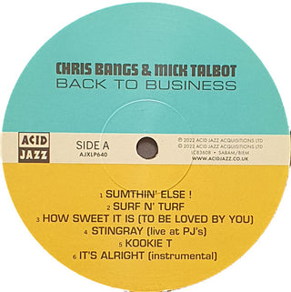 Chris Bangs & Mick Talbot : Back To Business (LP, Album)