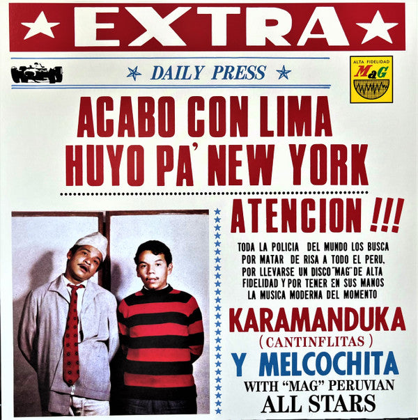 Karamanduka Y Melcochita With Pepe Moreno Y Su All Star Band : Acabo Con Lima Huyo Pa' New York (LP,Album,Reissue)