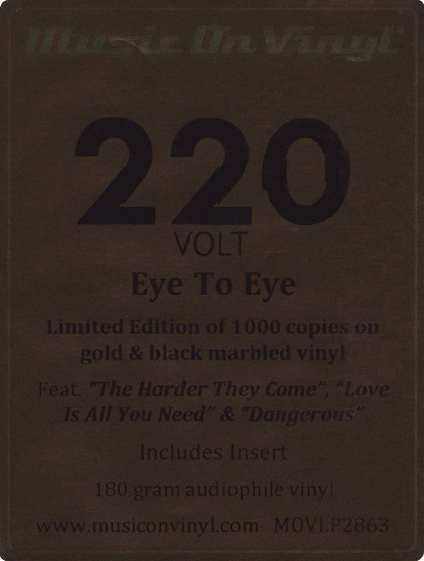 220 Volt : Eye To Eye (LP,Album,Limited Edition,Numbered,Reissue,Stereo)