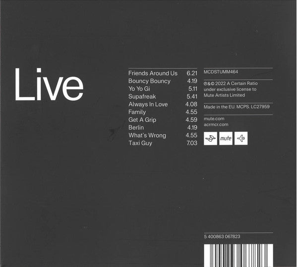 A Certain Ratio : Loco Live At Hope Mill Studios (CD, Album)