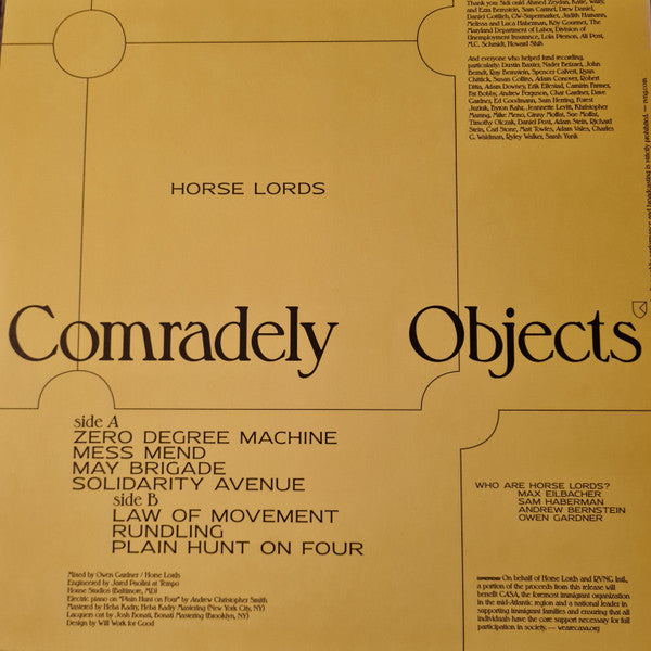 Horse Lords : Comradely Objects (LP, Album)