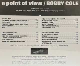 Bobby Cole : A Point Of View (LP,Album,Reissue,Stereo,Mono)