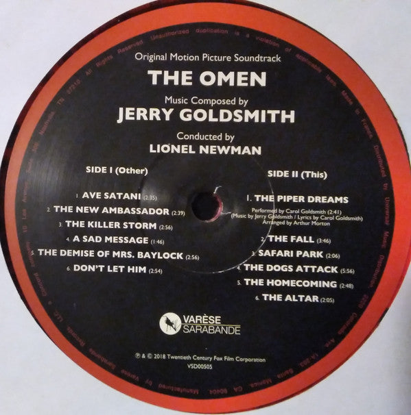 Jerry Goldsmith , Conducted By  Lionel Newman : The Omen (Original Motion Picture Soundtrack) (LP,Album,Reissue,Special Edition,Stereo)