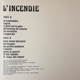 Areski - Brigitte Fontaine : L'Incendie (LP, Album, Ltd, RM, Whi)