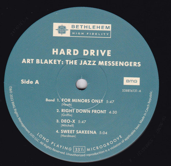 Art Blakey & The Jazz Messengers : Hard Drive (LP,Album,Reissue,Remastered)