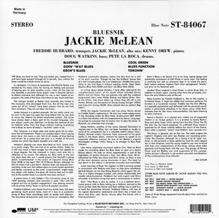 Jackie McLean : Bluesnik (LP,Album,Reissue,Stereo)