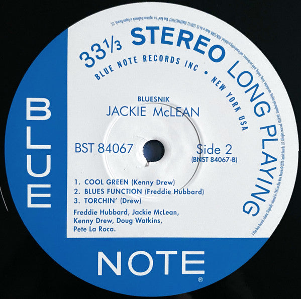 Jackie McLean : Bluesnik (LP, Album, RE, 180)