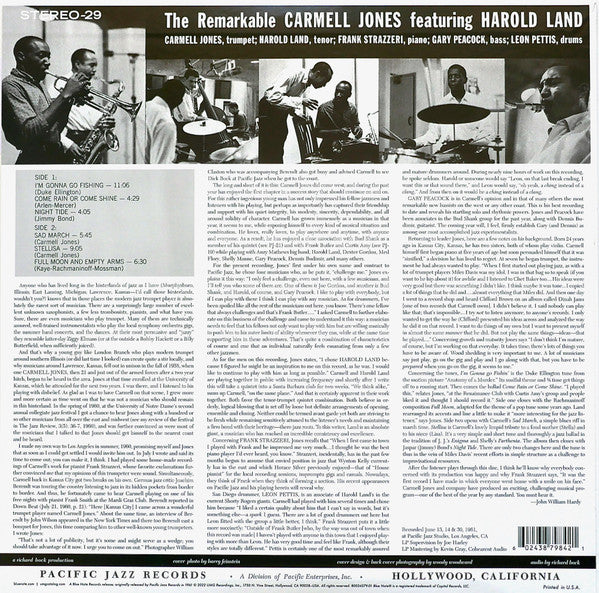 Carmell Jones Featuring Harold Land : The Remarkable Carmell Jones (LP,Album,Reissue,Stereo)