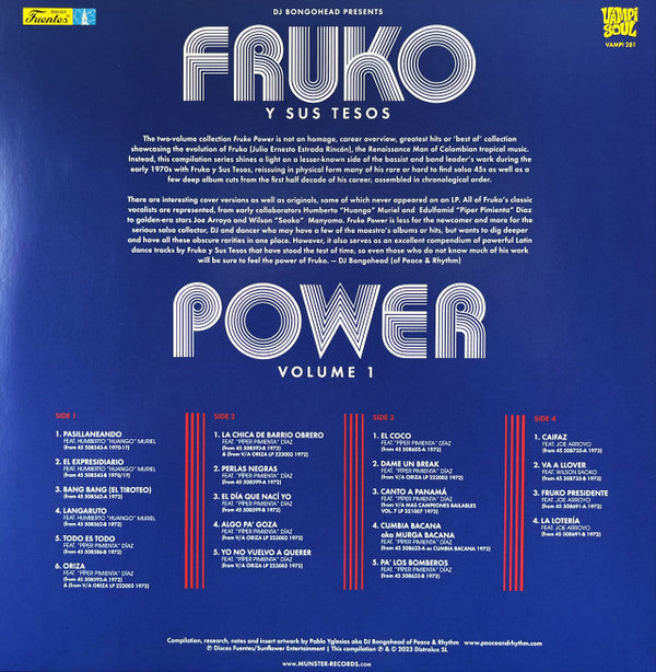 Fruko y sus Tesos : Fruko Power Vol.1: Rarities & Deep Album Cuts 1970-1974 (2xLP, Comp)