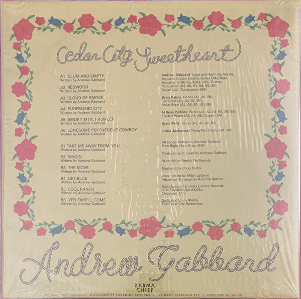 Andrew Gabbard : Cedar City Sweetheart (LP,Album,Stereo)