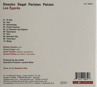 Ballaké Sissoko, Vincent Segal, Emile Parisien, Vincent Peirani : Les Égarés  (CD, Album)