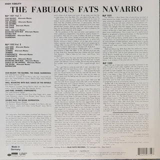 Fats Navarro : The Fabulous Fats Navarro Volume 1 (LP,Album,Mono)