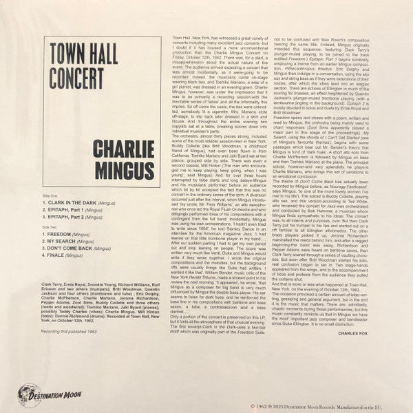 Charles Mingus : Town Hall Concert (LP,Album,Limited Edition,Numbered,Reissue)