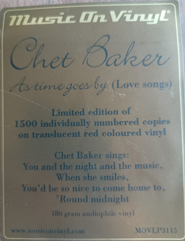 Chet Baker : As Time Goes By (Love Songs) (2xLP, Album, Ltd, Num, RE, 180)