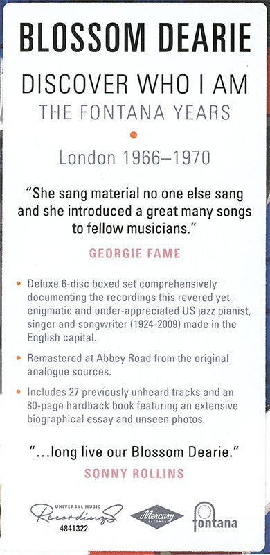 Blossom Dearie : Discover Who I Am • The Fontana Years • London 1966–1970 (Box, Comp + 4xCD, RE, RM + 2xCD)