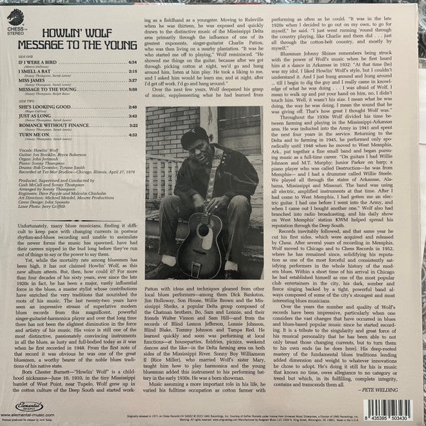 Howlin' Wolf : Message To The Young (LP, Album, RE)