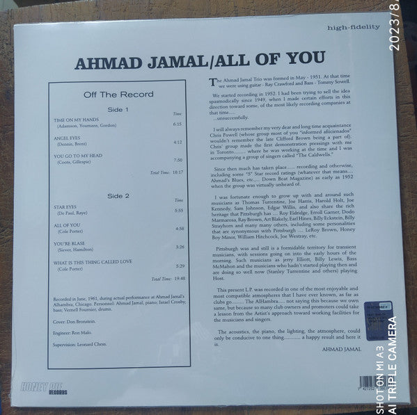 Ahmad Jamal : All Of You (LP, Album, RE)