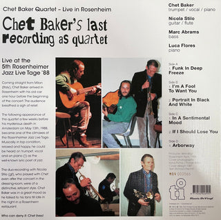 Chet Baker : Chet Baker's Last Recording As Quartet (LP,Album,Limited Edition,Numbered,Reissue,Stereo)