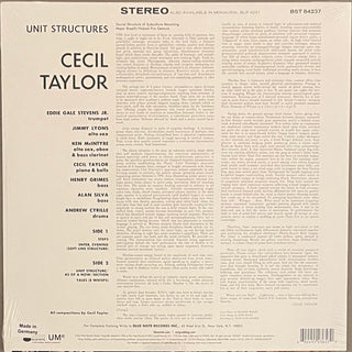 Cecil Taylor : Unit Structures (LP, Album, RE, 180)