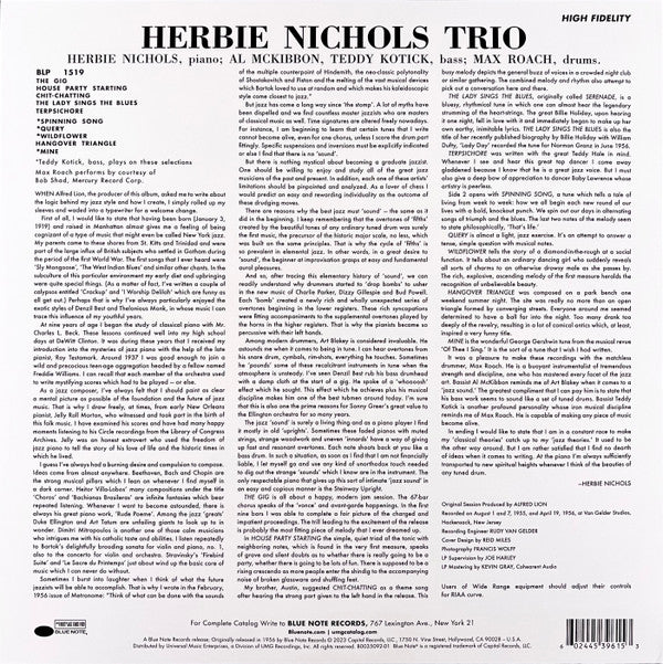 Herbie Nichols Trio : Herbie Nichols Trio (LP,Album,Reissue,Mono)