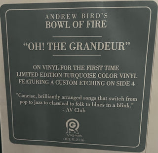 Andrew Bird's Bowl Of Fire : Oh! The Grandeur (LP,Etched,Reissue,Stereo)