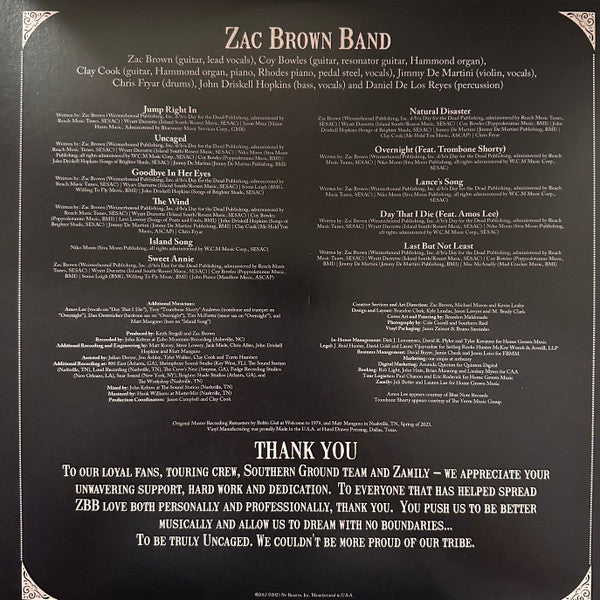 Zac Brown Band : Uncaged (LP,Limited Edition,Reissue)