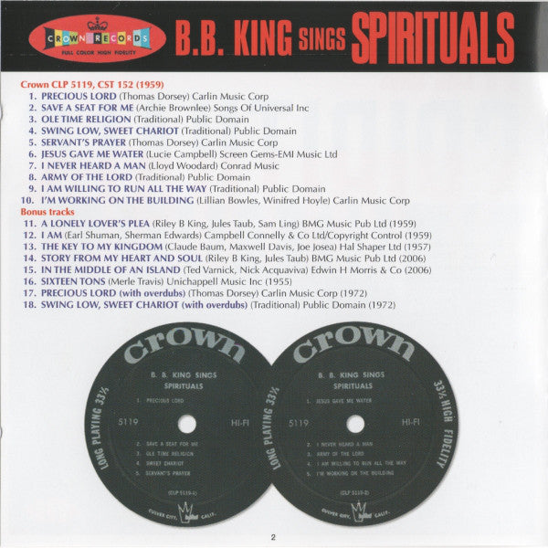 B.B. King : Sings Spirituals (Album,Compilation,Reissue)