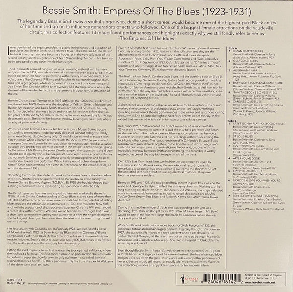 Bessie Smith : Empress Of The Blues 1923 To 1931 (LP, Comp)