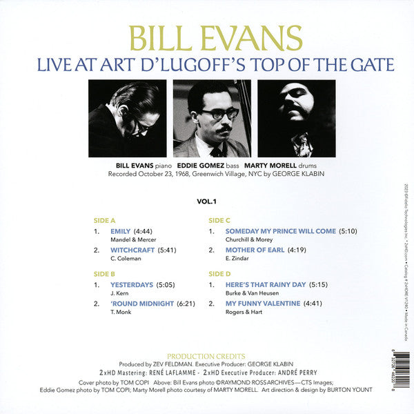 Bill Evans : Live At Art D'Lugoff's Top Of The Gate Vol. 1 (2x12", Album, Dlx)