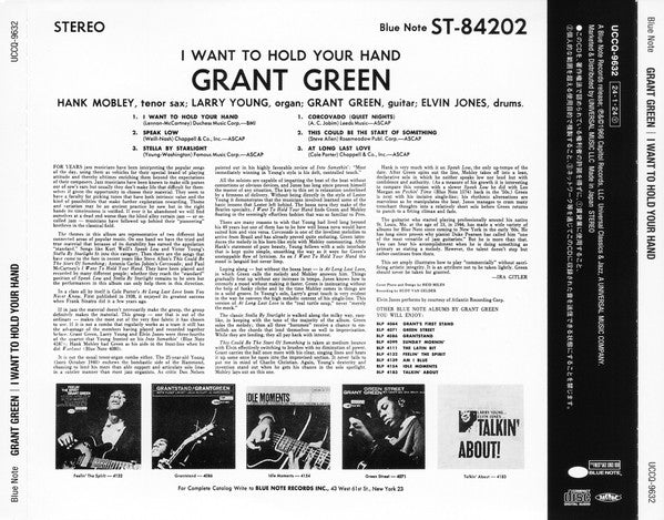 Grant Green : I Want To Hold Your Hand (CD, Album, Ltd, RE, RM, UHQ)