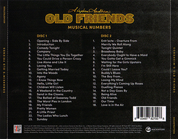 "Sondheim's Old Friends: A Celebration" Concert Cast : Sondheim's Old Friends: A Celebration (The Star Studded Gala, Live At The Sondheim 3 May 2022) (2xCD)