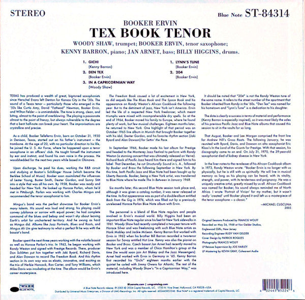 Booker Ervin : Tex Book Tenor (LP)