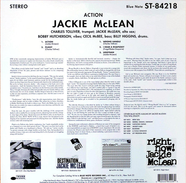 Jackie McLean : Action (LP, Album, RE, 180)