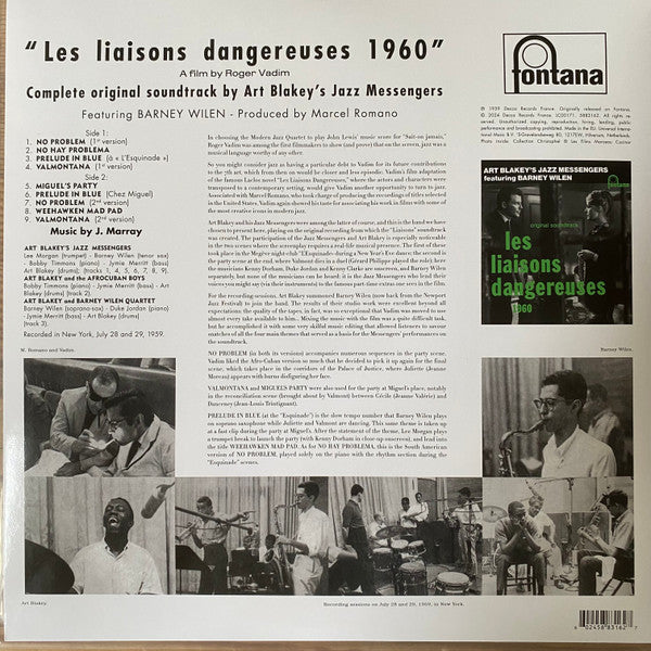 Art Blakey & The Jazz Messengers Avec Barney Wilen : Les Liaisons Dangereuses 1960 (LP,Album,Reissue,Mono)