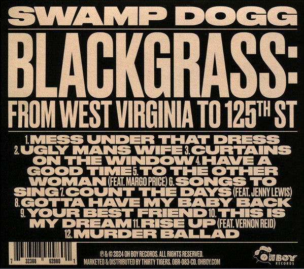 Swamp Dogg : Blackgrass: From West Virginia To 125th St (CD, Album)