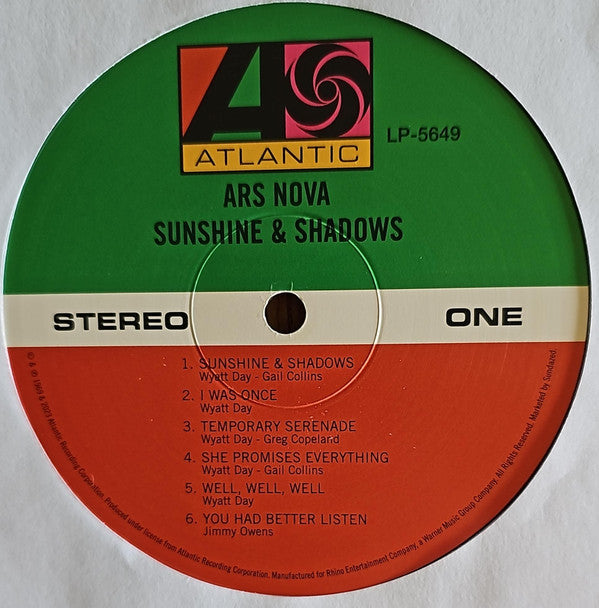 Ars Nova (3) : Sunshine & Shadows (LP,Album,Reissue,Stereo)