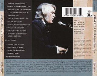 Charlie Rich : Behind Closed Doors (CD, Album, RE, RM)