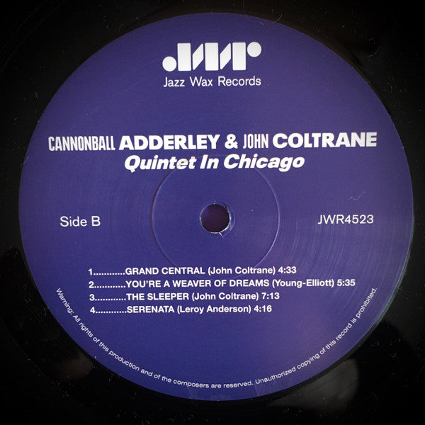 Cannonball Adderley, John Coltrane : Quintet In Chicago (LP, Album, RE, RM, Dir)