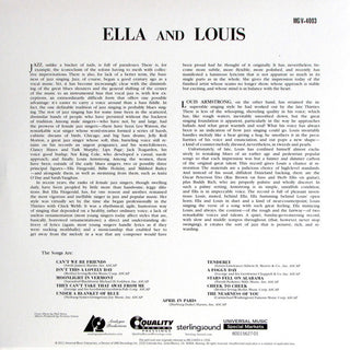 Ella Fitzgerald And Louis Armstrong : Ella And Louis (2x12", Album, Mono, Ltd, RE, 200)