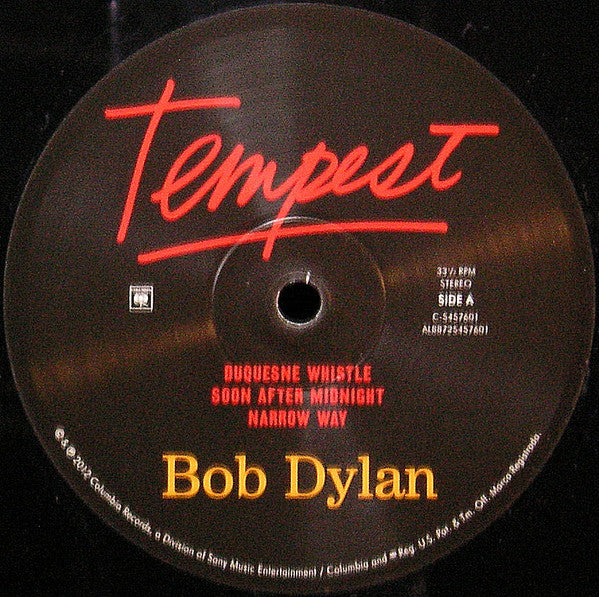 Bob Dylan : Tempest (LP,Album,Stereo)