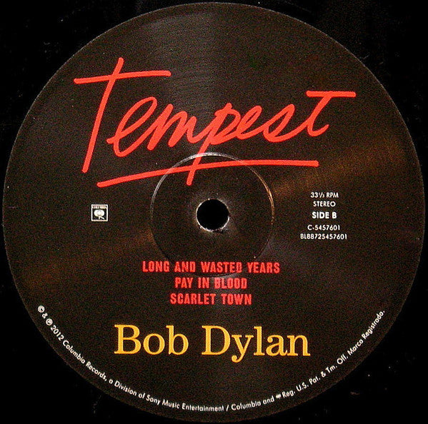 Bob Dylan : Tempest (LP,Album,Stereo)