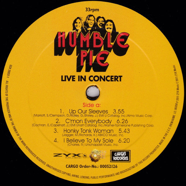 Humble Pie : Live In Concert (LP, Album)