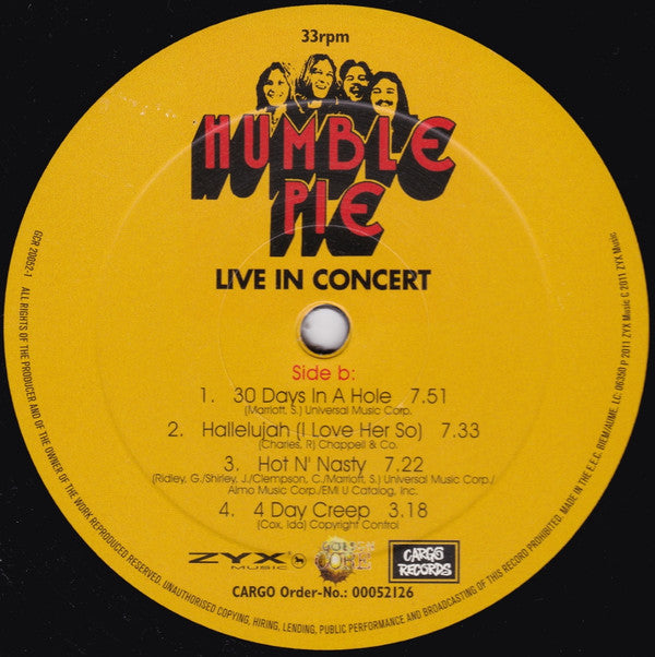 Humble Pie : Live In Concert (LP, Album)