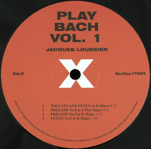 Jacques Loussier / Christian Garros / Pierre Michelot : Play Bach No.1 (LP,Album,Reissue,Remastered,Limited Edition)